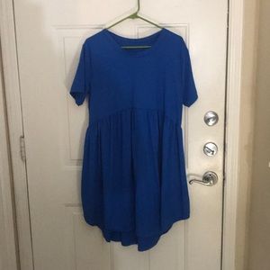 Blue peplum T-shirt dress